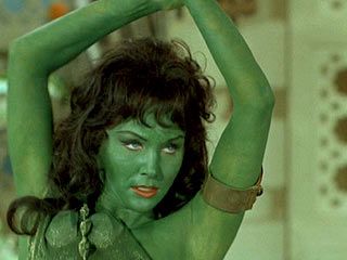 green alien woman
