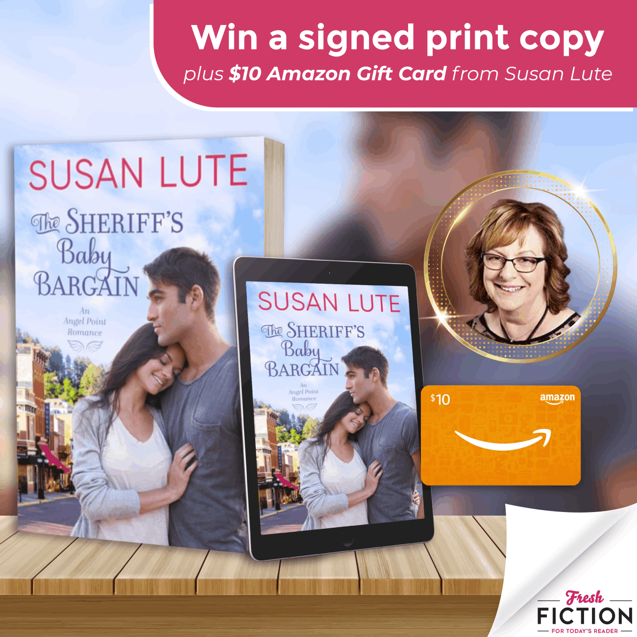 Win a signed print copy and a $10 Amazon gift card of The Sheriff's Baby Bargain by Susan Lute - the perfect blend of romance and suspense!