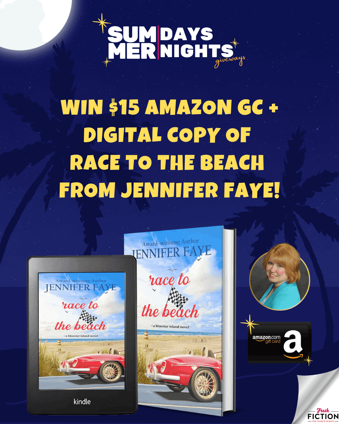 Enter to win RACE TO THE BEACH + a $15 Amazon Gift Card from Jennifer Faye!